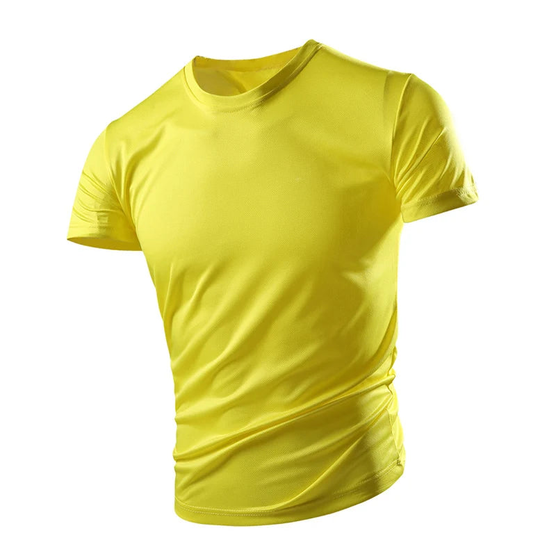 New Summer Men's And Women's Half-sleeved Ice Silk Breathable Sports Fitness Sweat-absorbing Quick-drying Short-sleeved T-shirt