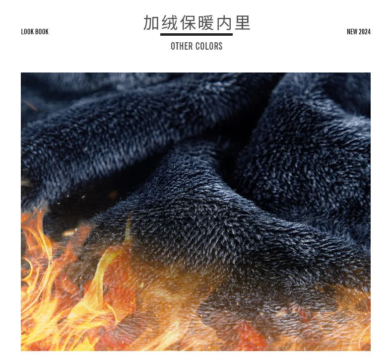 Winter New Fashion Trend Retro Sports Thick Warm Lamb Wool Jacket Men's Casual Loose Comfortable High-Quality Plus Size Jacket