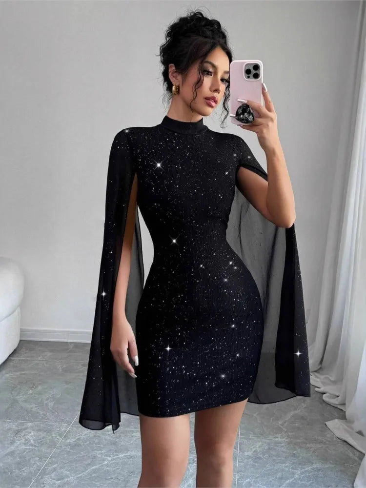 Spring Summer Black Dress New For Women Fashion Elegant Package Hips Mini Beach Party Dresses Robe Femme Womens Clothing