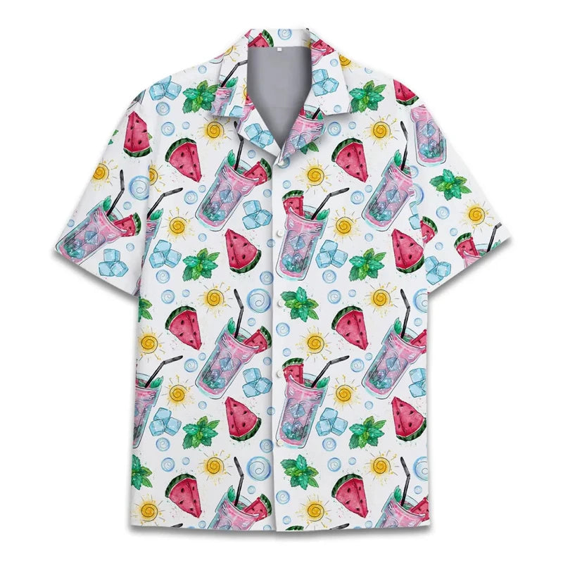 2025 Summer Animal Graphic Men Hawaiian Shirt 3d Shirt For Men Flower Print Plus Size Hawaiian Shirts Beach Flower Camisa