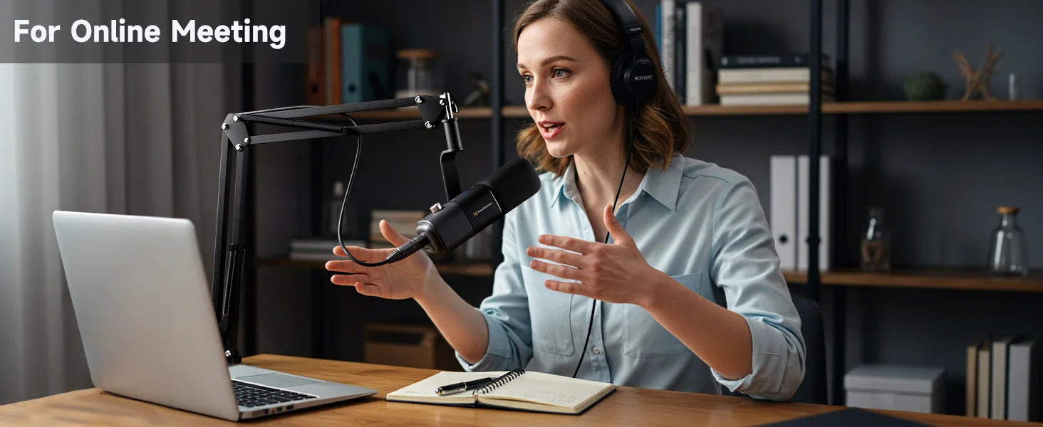 NearStream USB XLR Dynamic Microphone Boom Arm Professional PC Mic for Gaming Studio Set Podcast Recording Streaming Microphone