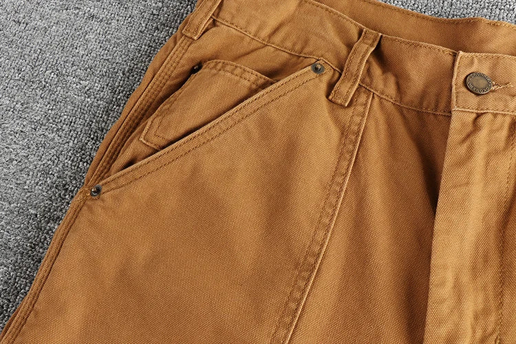 May Khaki heavy chunky overalls dyed blue striped straight trousers men's reproduction trend primary color pants