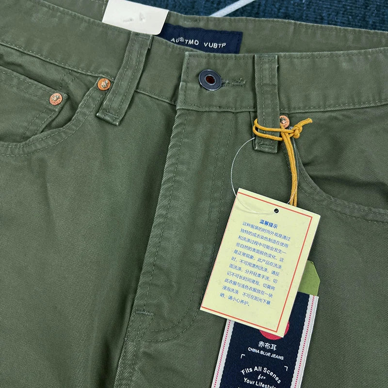 Heavy cotton straight leg casual pants men's American vintage to do old washed cargo pants