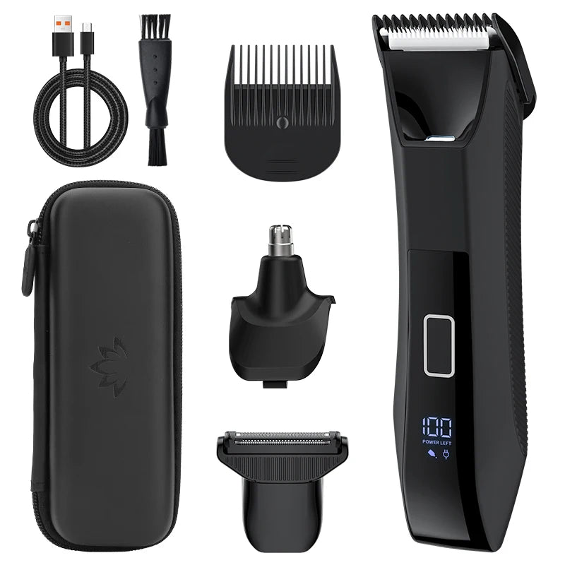 Unicorn  Men's New 3-in-1 LCD Digital Body Hair Trimmer Automatic Shaver Powerful Hair Clipper, Deep Cleaning Nose Hair Trimmer