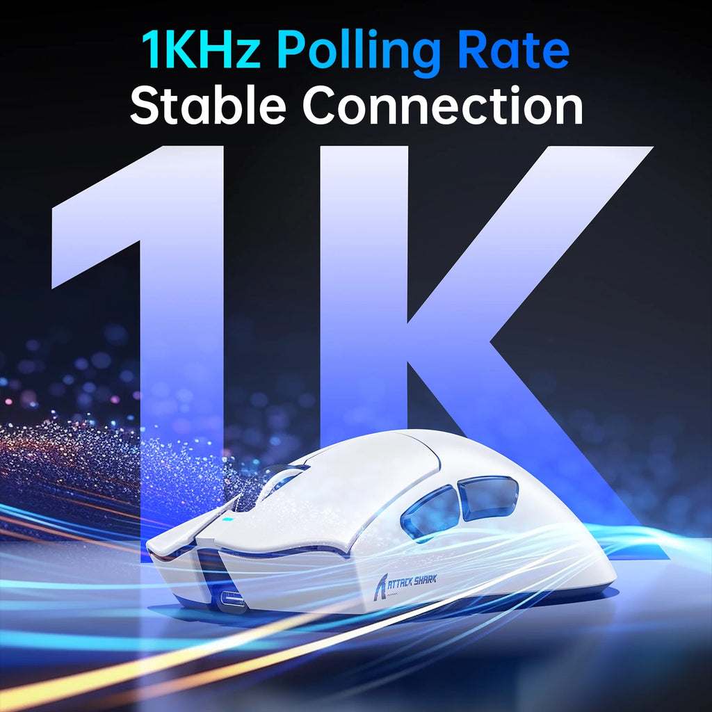 ATTACK SHARK V3 62g SUPERLIGHT Mouse, PixArt PAW3311 Gaming Sensor, BT/ 2.4G Wireless/ Wired, 6 Adjustable DPI up to 25000