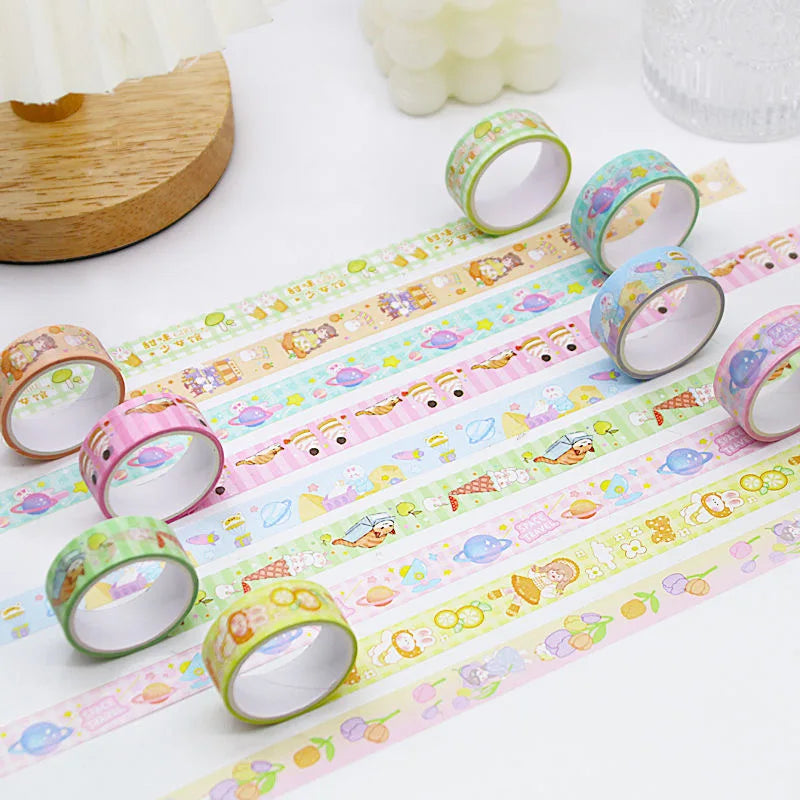 60 PCS Kawaii Washi Tapes Set Cute Korean Stationery Masking Tape journaling Adhesive Decorative Tape School Supplies