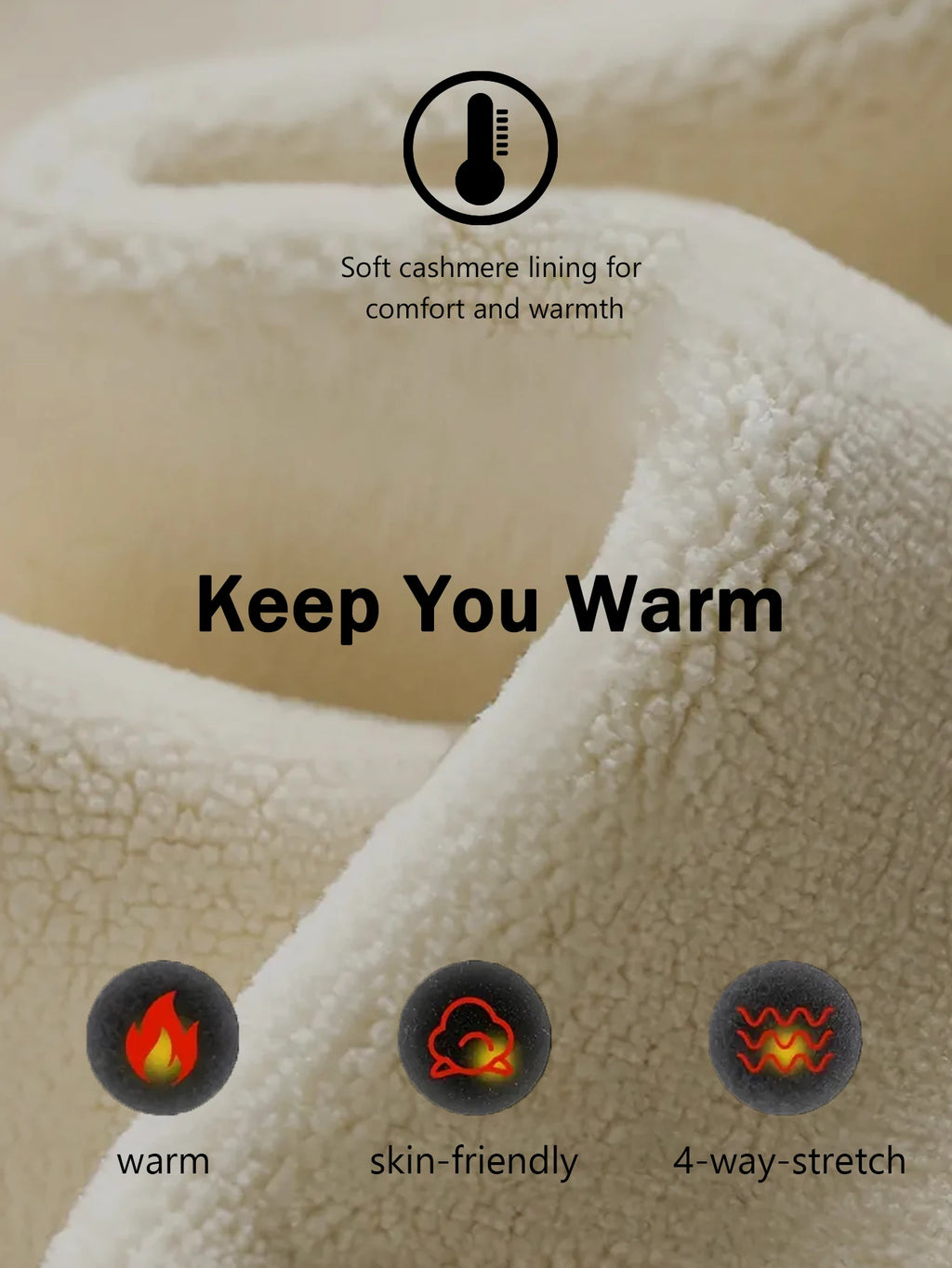 1 pair of women's black wool lined bell bottom pants - winter thick pants with plush lining, warm tight pants with plush lining