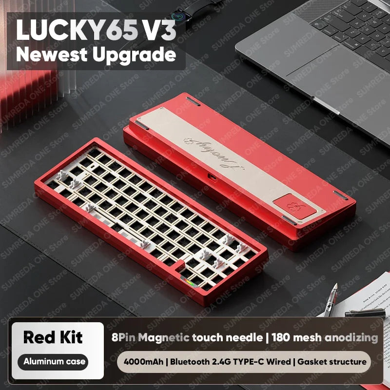 Weikav Lucky65 V3 Lucky65 V2 NUT65 Wireless Aluminum Mechanical Keyboard Kit 60% Bluetooth 2.4G Wired RGB Hotswap Gamer Keyboard