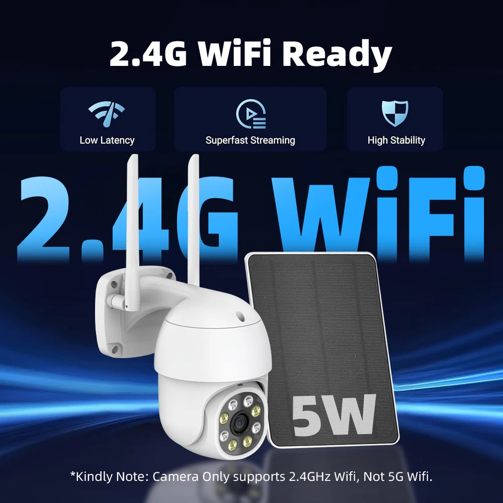 Tuya Smart Life APP 3MP WiFi Battery Solar Motion Tracking Site Patrol PIR Surveillance Security Outdoor PTZ Color Light Camera