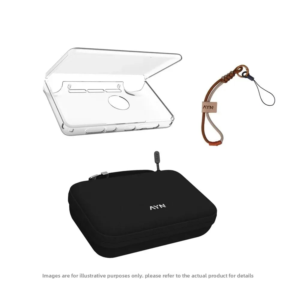 AYN THOR Protective Case Dual Screen Flip Up Handheld Device Gaming Accessories Storage Bag Lanyard Soft Bag For AYN THOR Gifts