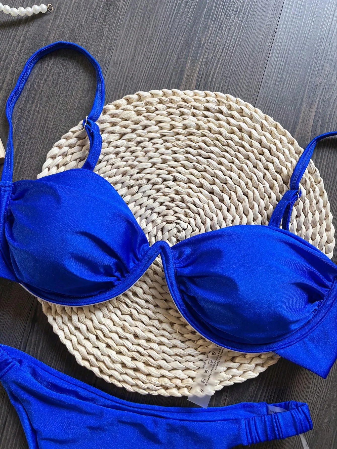 Sexy 3D Flower Bikini Set 2025 Women Black White V Wire Underwired Micro Mini Swimsuit Beach Bathing Suit Pleate Thong Swimwear