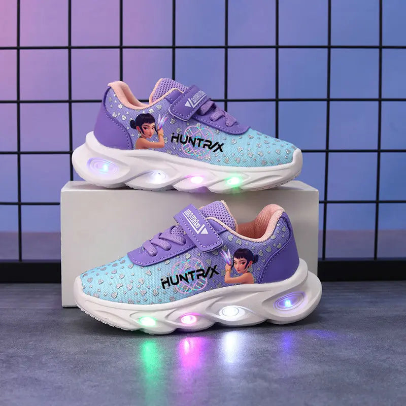 Kpop Demon Hunter Shoes For Kids Children LED Shoes Anime Children Tennis Shoes Zoey Mira Rumi Lighted Sport Shoes Toddler Shoes