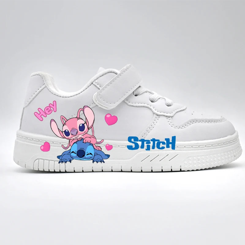 Children's Disney Casual Shoes Kids Fashion Design Stitch Print Sport Shoes Boys Girls Anti-slip Outdoor Breathable Sneakers