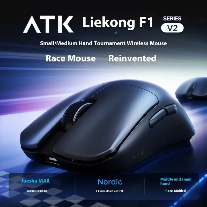 ATK F1 V2 Ultra MAX Gaming Mouse Wireless Tri-mode PAW3950 Double 8k Lightweight Ergonomics Esports Mouse Custom PC Accessory