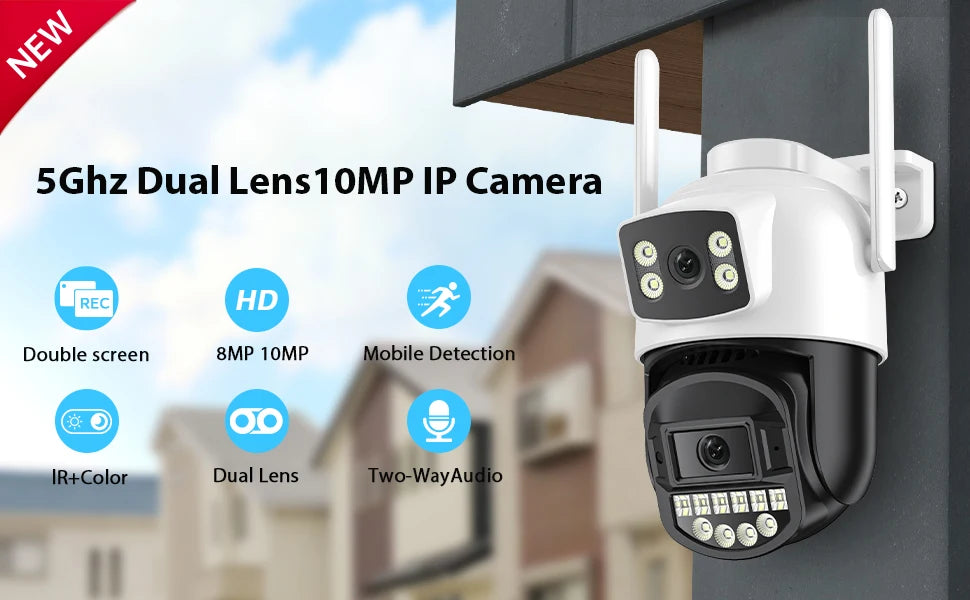 BESDER 8MP 4K PTZ IP Camera 8x Zoom Dual-Lens Human Detect CCTV Camera 4MP Smart Home Outdoor Wifi Surveillance Camera ICSEE APP