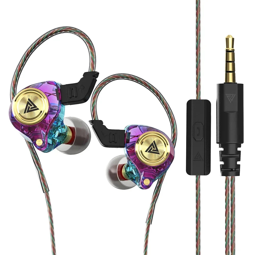 QKZ AK3 FiLe Wired Earphone Microphone HiFi Music Monitor Bass Headphones Noise Cancelling Headset for Sport  Gaming Accessories