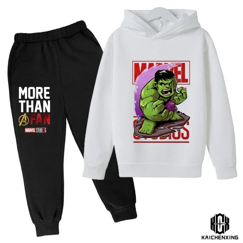 Hulk Hoodies Kids Tracksuits Boy Girl Spring autumn winter Sweatshirt Clothes Set Marvel- Super heros Hooded Pants Suit Children