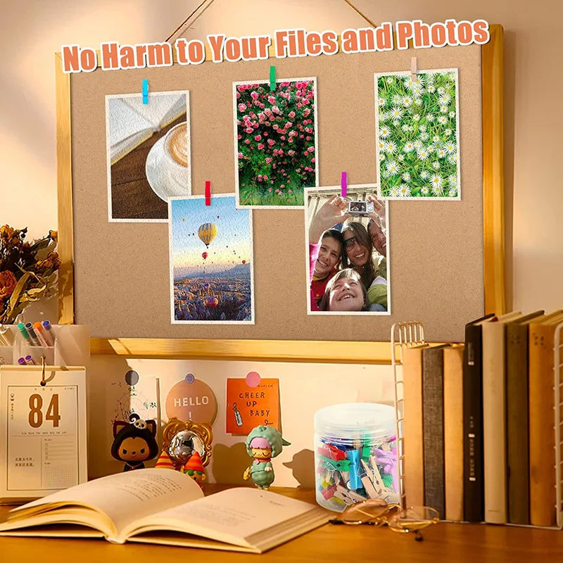 50Pcs/20PCS Wooden Clips Push Pins Tacks Decorative Photo Clips Supplies Office School Stationery Binder