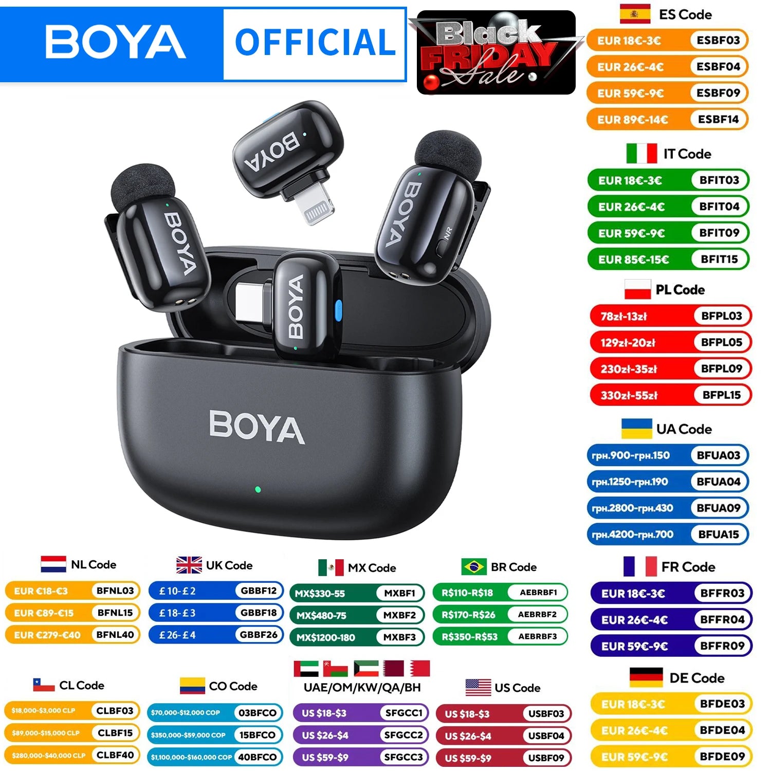 BOYA BOYA Mini Wireless Lavalier Lapel Microphone for iPhone iPad Android Type-C Phone Live Broadcast Audio Video Recording Vlog