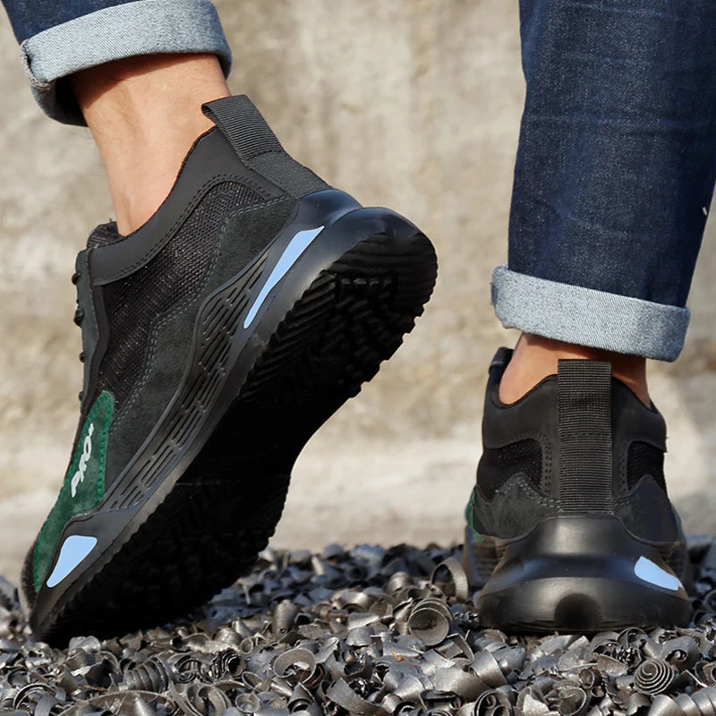 Fashion Sports Shoes Work Boots Puncture-Proof Safety Shoes Men Steel Toe Shoes Security Protective Shoes Tactical Boots