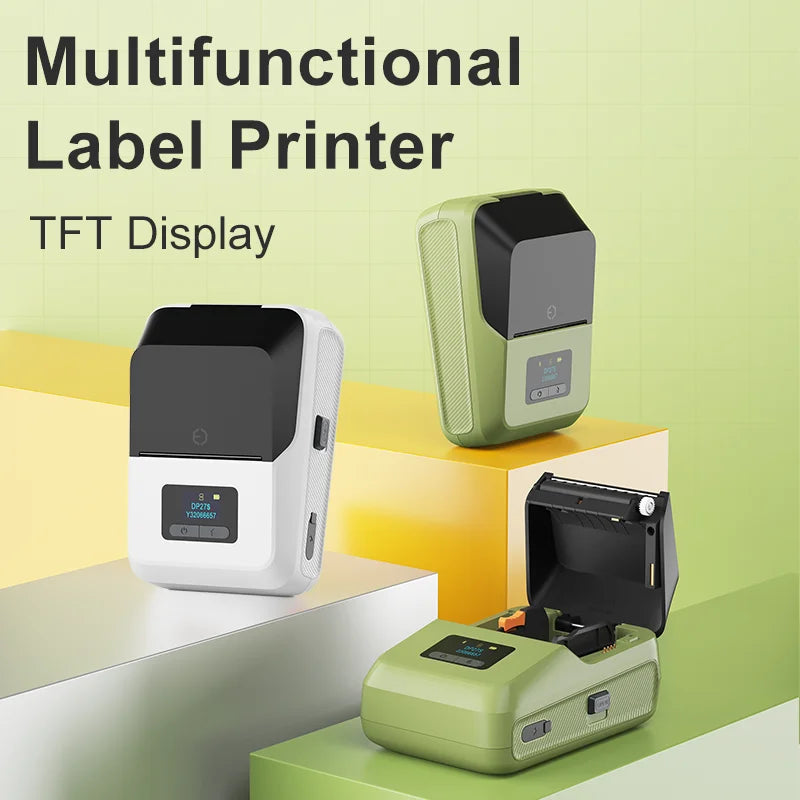 DETONGER DP27S 2inch Mini Thermal Printer No Ink Wireless Connect Compatible iOS Android for Home&Office Cable Sticker Printer