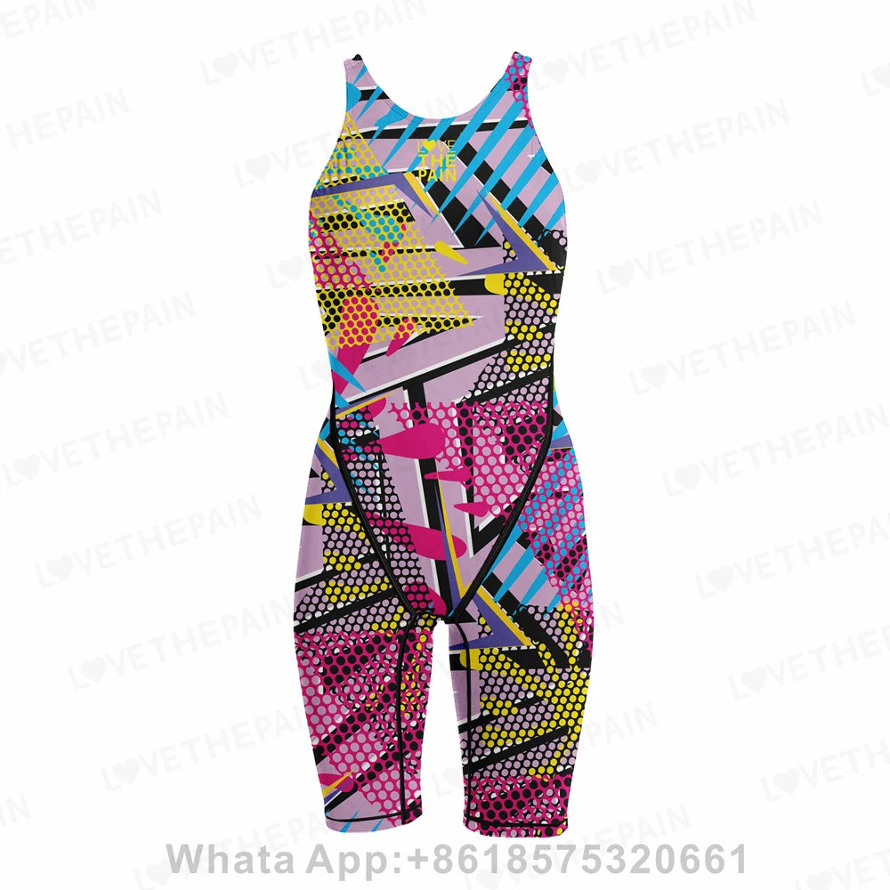 Competition Training Swimwear Tech Suits Neck To Knee Tech Suits Women Open Back Comfort Straps Swimsuit Jumpsuit Swimsuit 2023