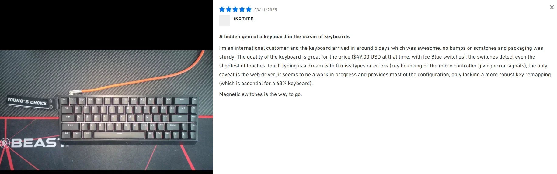MCHOSE ACE68 Magnetic Keyboard 0.125ms 128K Sampling Rate Wired Mechanical ACE60 Pro for Gaming 0.01mm RapidTrigg 8000Hz SOCD/Rs
