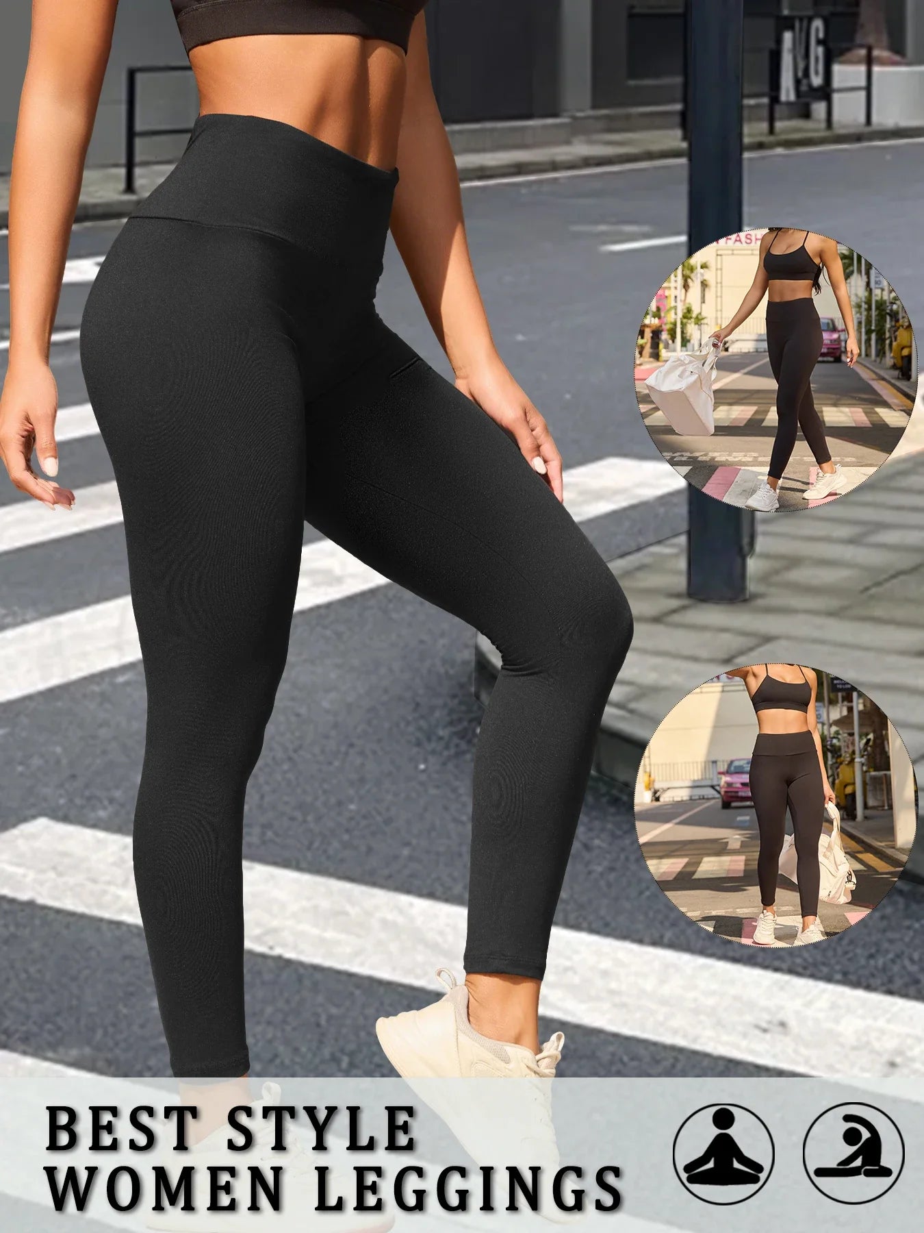 Women's Super Soft Leggings High Waisted Tummy Control No See Through Workout Yoga Running Athletic Push Up Gym Fitness Leggings