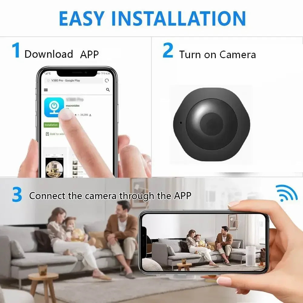 4K HD Smallest Mini Camera Espia Wifi Security Smart Home Surveillance Small Wifi Cam LR Night Vision Motion Detection Body Cam