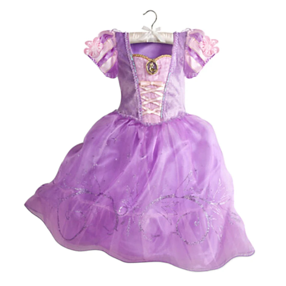 Summer Princess Costume Party Fancy Flower Vestido New 2025 Christmas Birthday Carnival Dress Up Rapunzal Belle Disguise Frock