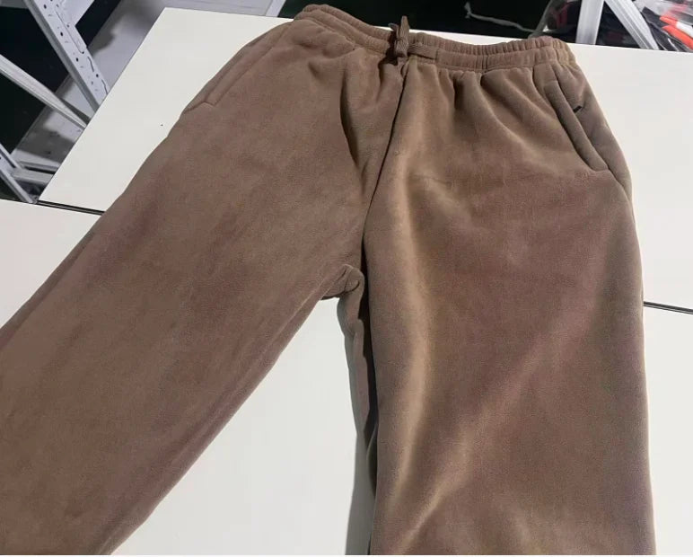 Men's Flece Lined Pants Thermal Winter Trousers Thickened Sherpa Fleece Joggers Sweatpants for Men Large Size Men's Clothing 8XL