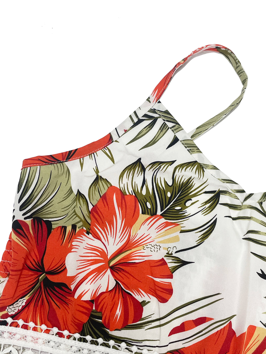 Women's Floral Print Lace Hollow Out Strapless Dress - Sleeveless Summer Boho Beach Maxi Dress