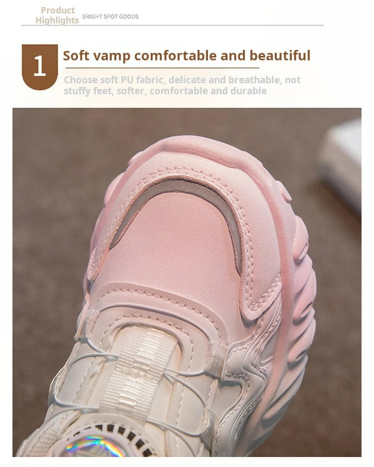 Autumn Leather Fashionable Sports and Leisure Shoes for Students, Anti Slip and Breathable Children's Shoes,Dad Shoes kids shoes