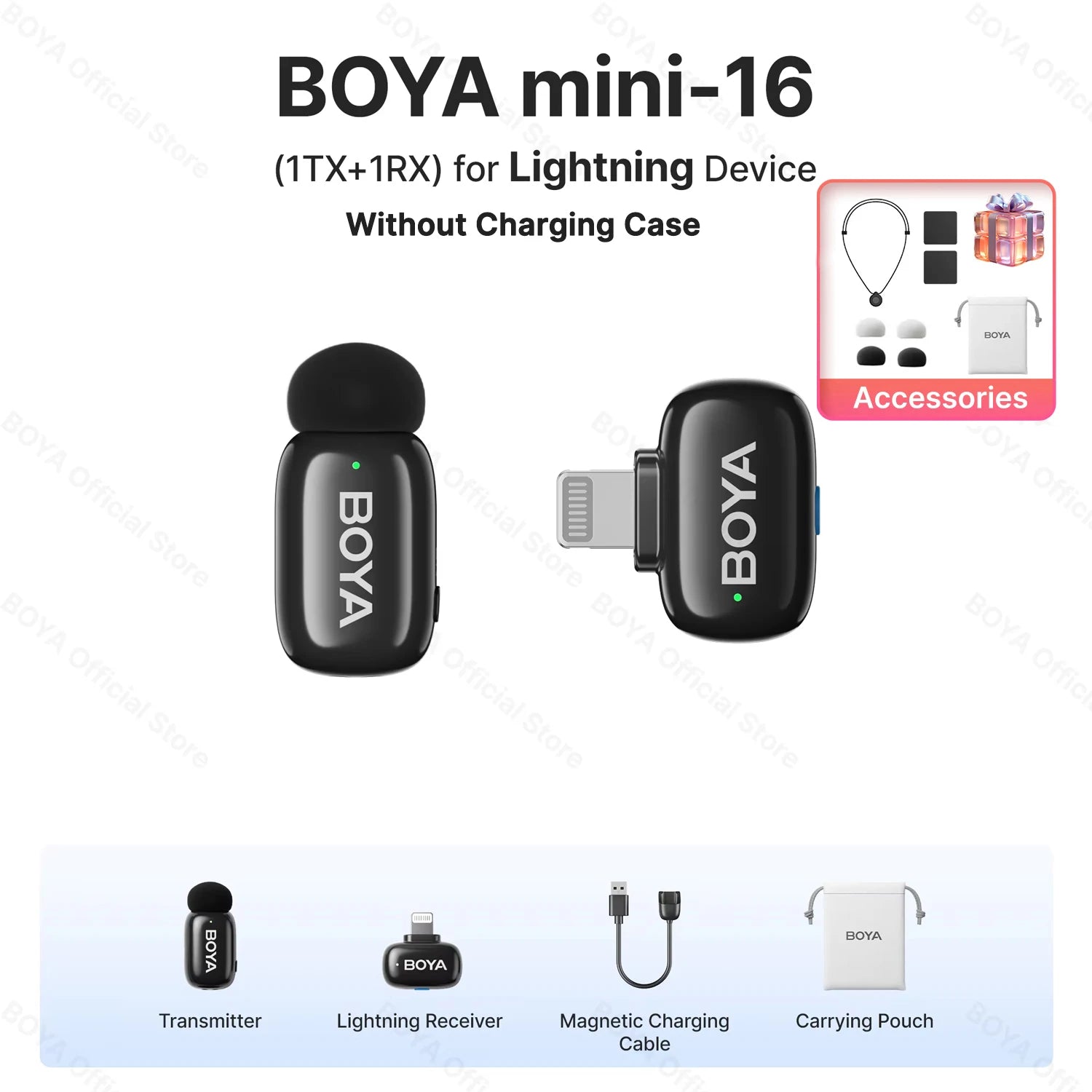 BOYA BOYA Mini Wireless Lavalier Lapel Microphone for iPhone iPad Android Type-C Phone Live Broadcast Audio Video Recording Vlog