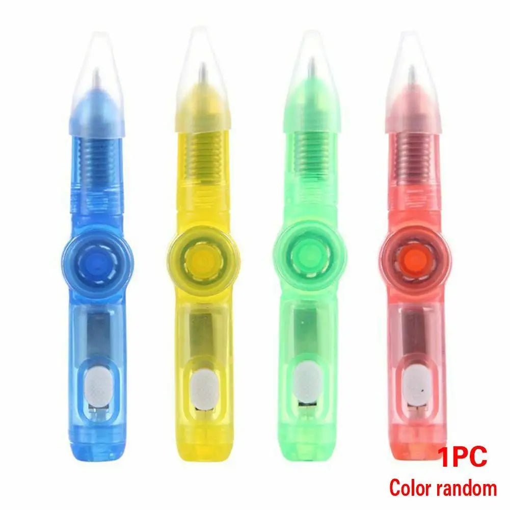 LED Pen Ball Pen Fidget Spinner Hand Top Glow In Dark Light EDC Stress Relief Toys Kids Toy Gift Office School Supplie