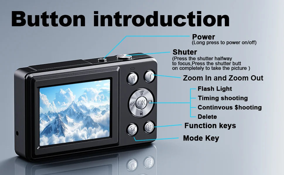 4K Digital Camera Dual Screen Kids Camera 48MP with Autofocus & 16X Zoom Selfie Camera For Teens Children Small Video Camera