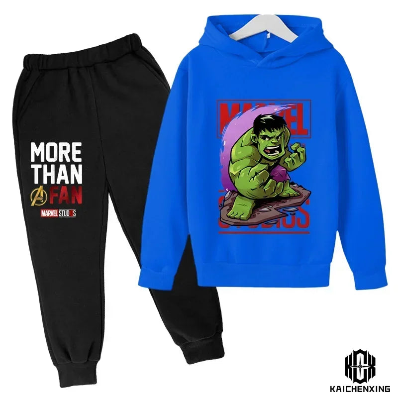 Hulk Hoodies Kids Tracksuits Boy Girl Spring autumn winter Sweatshirt Clothes Set Marvel- Super heros Hooded Pants Suit Children