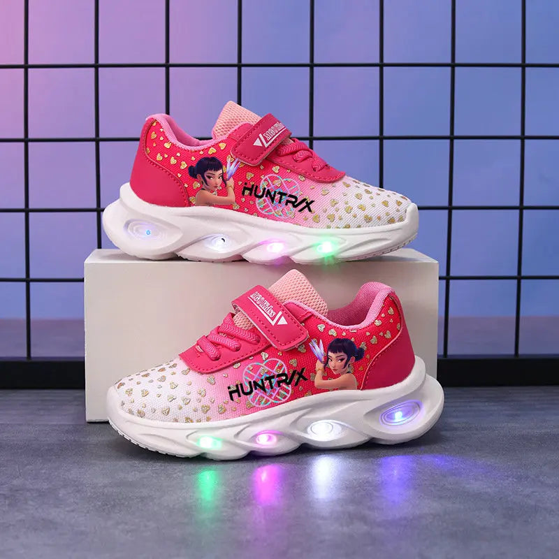 Kpop Demon Hunter Shoes For Kids Children LED Shoes Anime Children Tennis Shoes Zoey Mira Rumi Lighted Sport Shoes Toddler Shoes