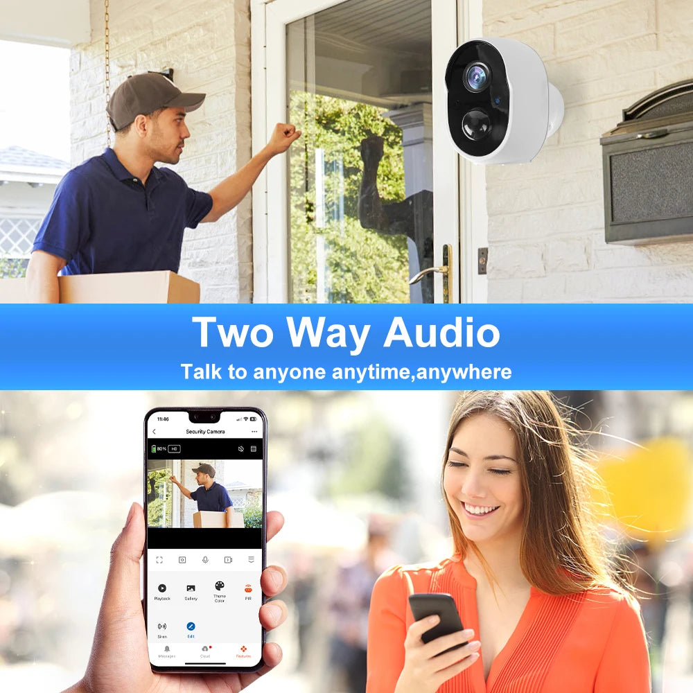 Tuya Smart 9000mAh Rechargeable Battery 3.5W Solar IP65 Outdoor Wireless WIFI 3MP Surveillance Siren CCTV Camera Alexa Google