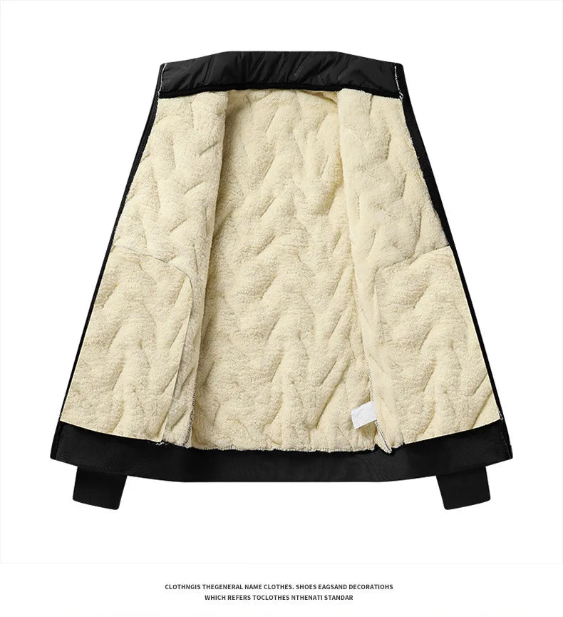 Men's Winter 1-3Pc Tracksuit Set Warm Thickened Jacket Pants Vest Matching 3pcs Fashion Casual Loose Fleece-Lined Outfit For Man