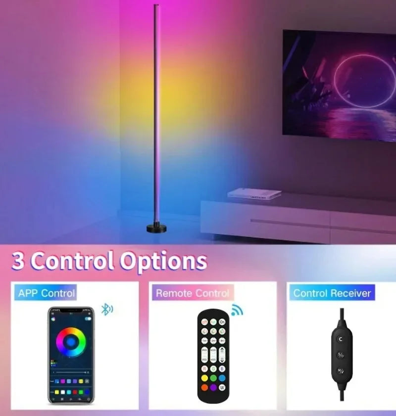 EISSLOLY 2PCS Intelligent RGB Floor Lamp APP Control Music Synchronized Corner Lighting Room decoration Standing Lights