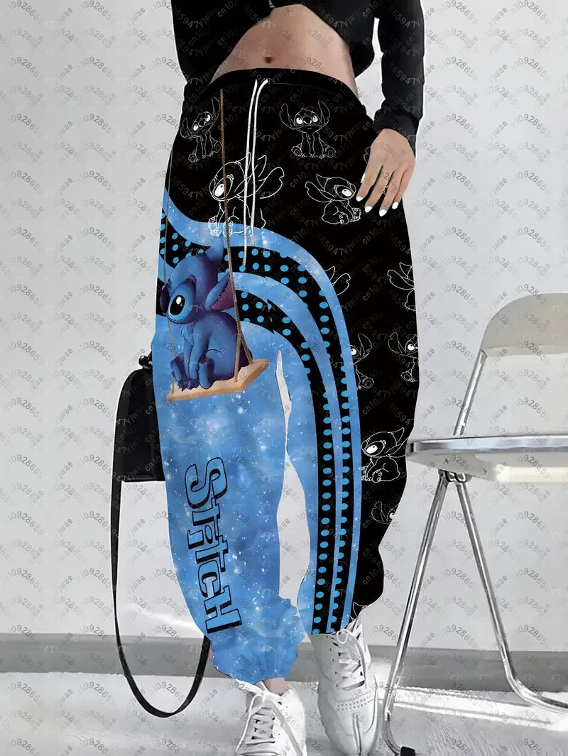 Cartoon Stitch Women's Casual Jogger Pants Pink Casual Pants Spring/Summer Outdoor Men's Long Pants Trousers