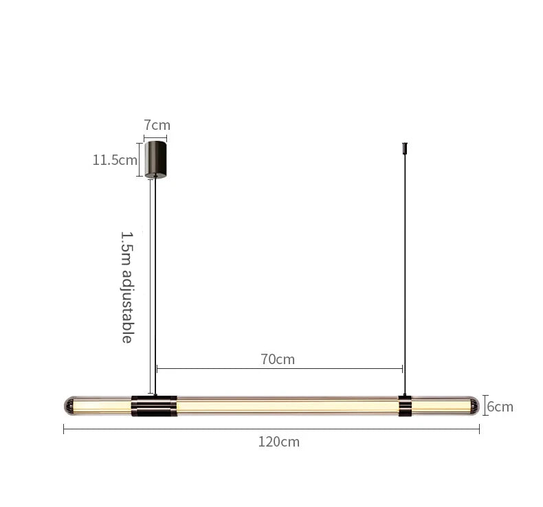 Italian Nordic minimalist and versatile long glass pendant lamp, dining table lamp, office desk lamp, coffee shop pendant lamp