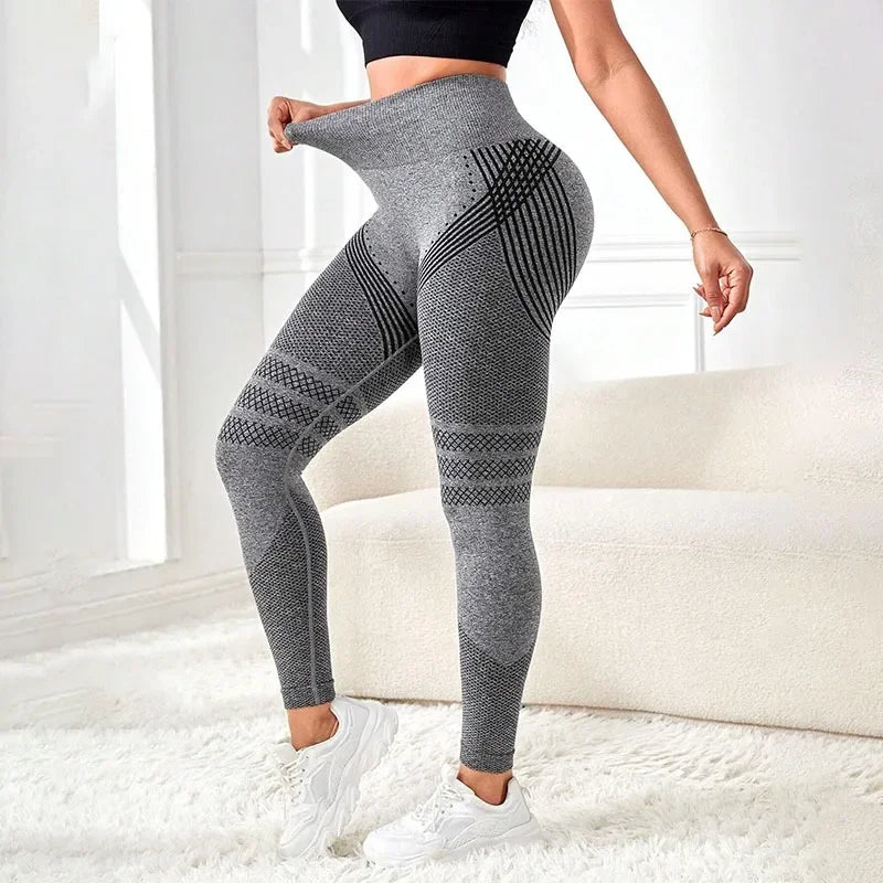 Seamless Knit Leggings for Women Elastic High Waist Tights Gym Trainning Hip Lift Quick Drying and Breathable Fitness Yoga Pants