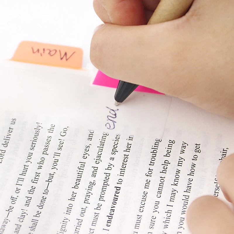 120 Pages Simple Transparent Index Stickers Color Label Stickers DIY Sticky Notes Office School Supplies