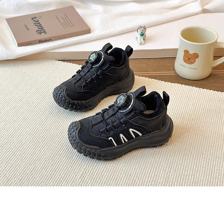 Children's Casual Cotton Shoes 2025 Autumn Winter New Boys Girls Retro Sports Shoes Kids Non-Slip Warm Plush Fashion Sneakers