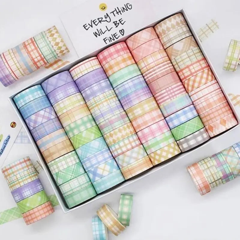 60 PCS Kawaii Washi Tapes Set Cute Korean Stationery Masking Tape journaling Adhesive Decorative Tape School Supplies