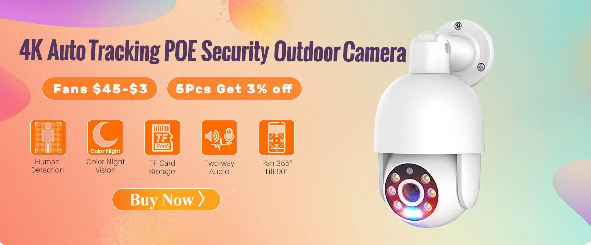 Techage HD 4MP AI POE IP Camera Two Way Audio IR Night Outdoor Waterproof CCTV Video Security Surveillance Camera For NVR Kit