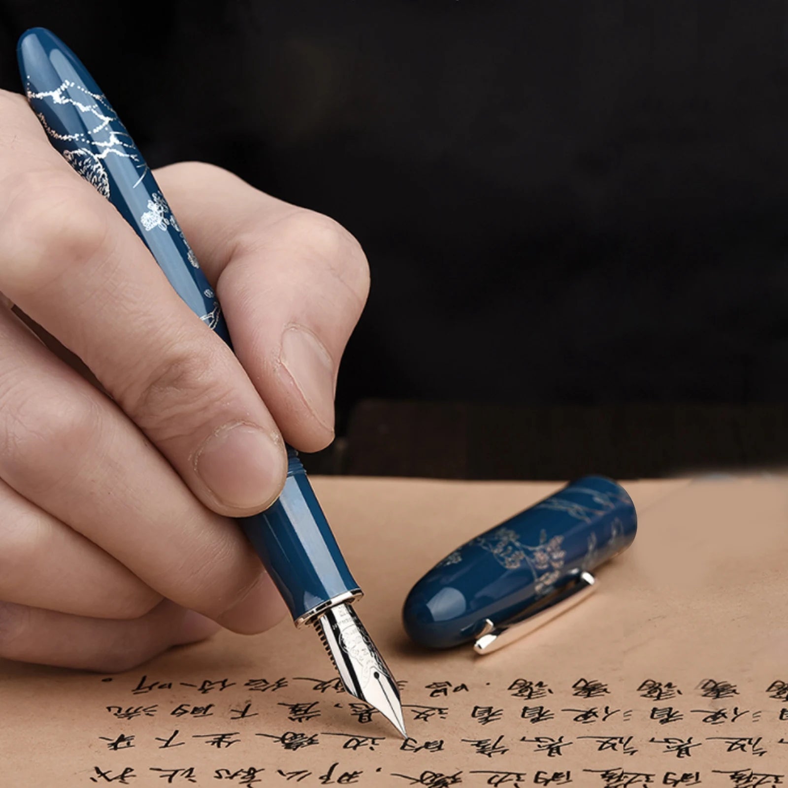 Hongdian N23 Fountain Pen Rabbit Year Limited High-End Students Business Office Writing supplies Gold Carving student  gift pens