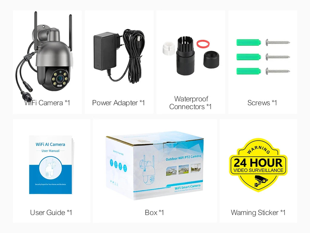 Techage 4MP PTZ WIFI IP Camera Two-Way Audio Outdoor Wireless CCTV Security Camera Smart AI Human Detection Color Night Vision